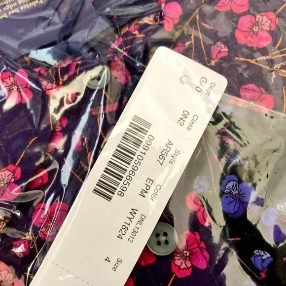NEW J Crew Liberty Mixed Floral Perfect Shirt Eggplant Purple NWT 2 4 - Picture 11 of 11